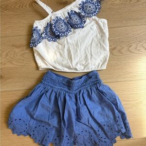 abercrombie kids Blue Knit Skirt with Elastic Waistband